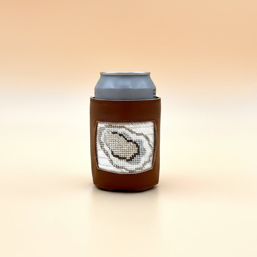 Brown Leather Coozie Koozie Blue Poppy Designs