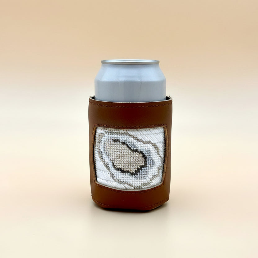 Brown Leather Coozie Koozie Blue Poppy Designs