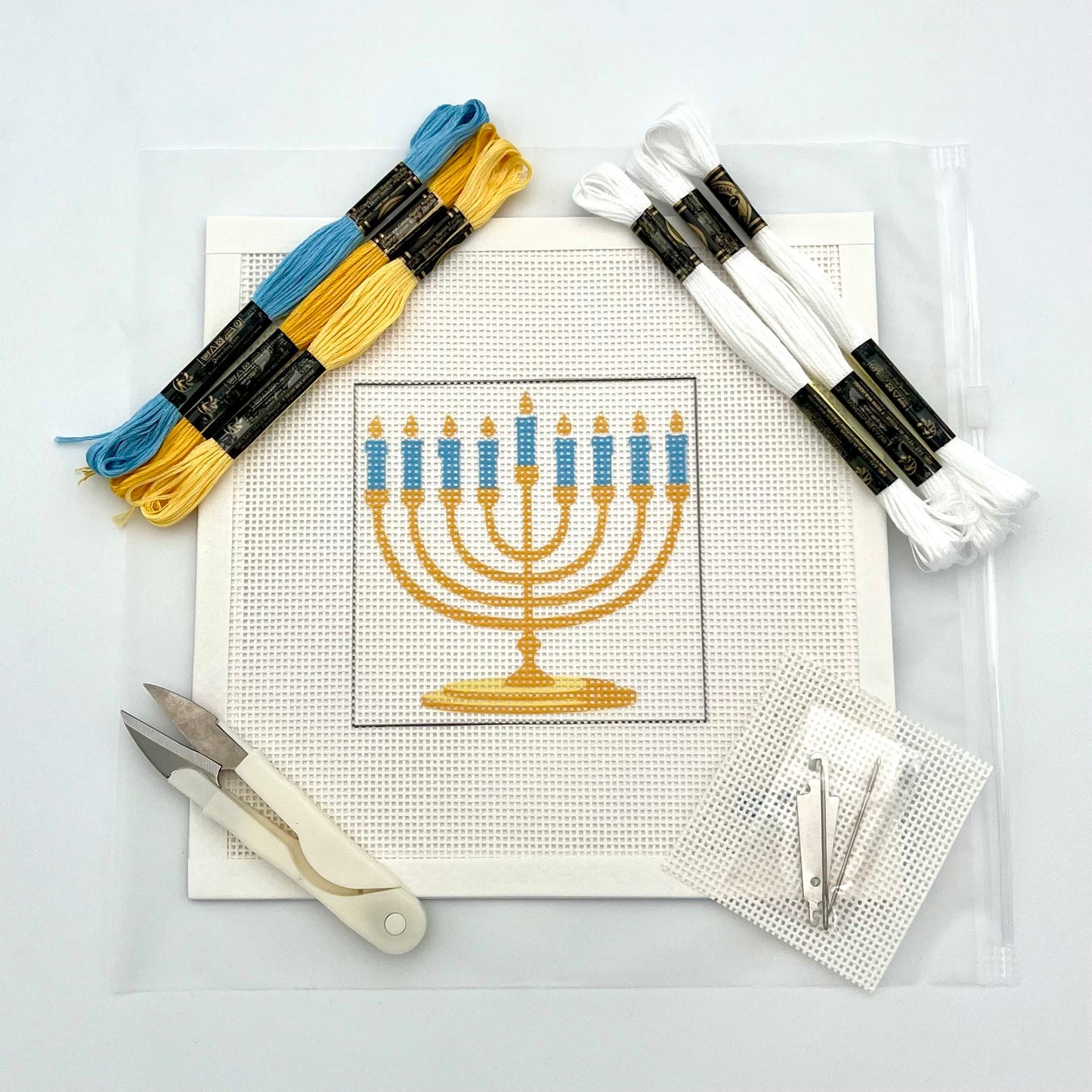 Menorah Needlepoint Design Needlepoint Kit Blue Poppy Designs