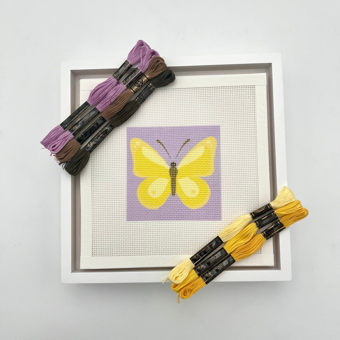 Yellow Butterfly Needlepoint Design