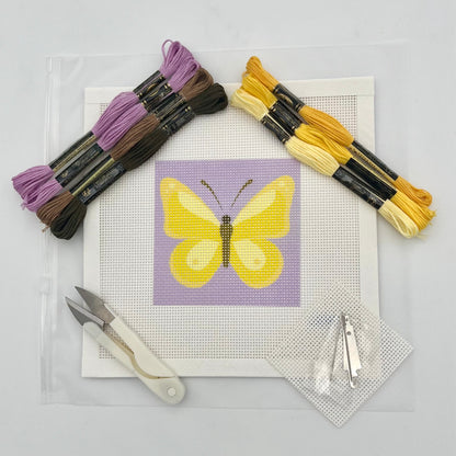 Yellow Butterfly Needlepoint Design