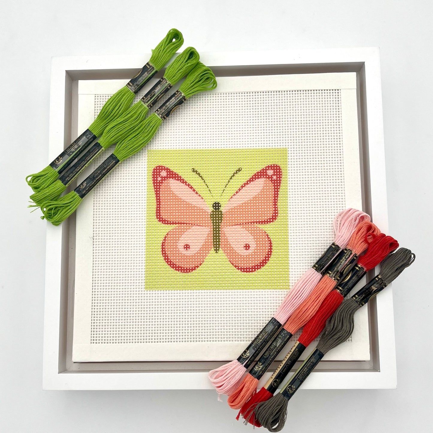 Red Butterfly Needlepoint Design