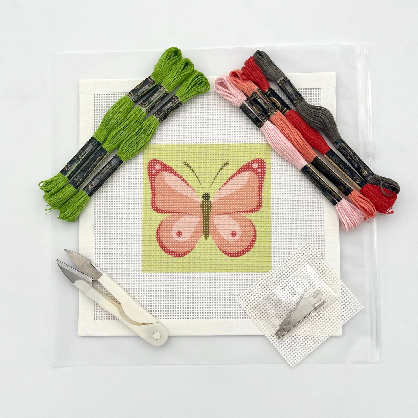 Red Butterfly Needlepoint Design