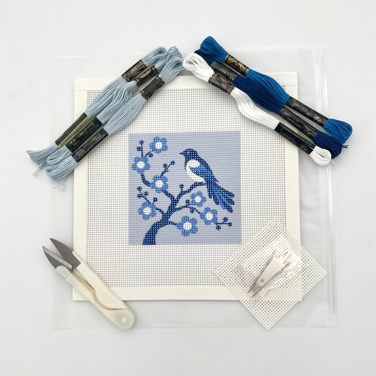 Magpie on Blossom (Chinoiserie) Needlepoint Design