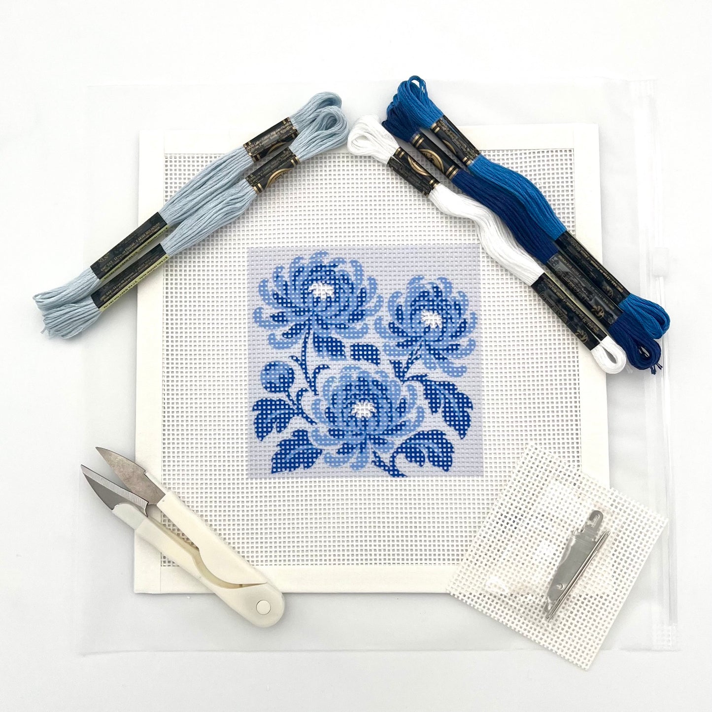 Chrysanthemum Botanical (Chinoiserie) Needlepoint Design
