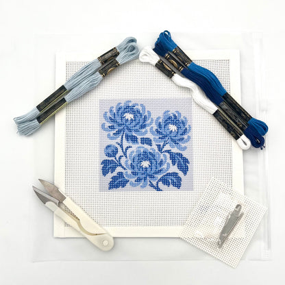 Chrysanthemum Botanical (Chinoiserie) Needlepoint Design