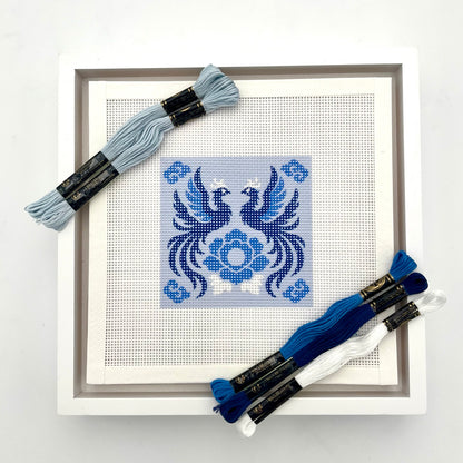 Two Phoenixes (Chinoiserie) Needlepoint Design