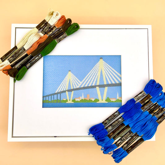 Charleston Ravenelle Bridge Needlepoint Kit Blue Poppy Designs