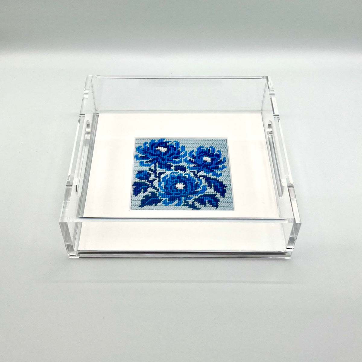 Acrylic Tray for the 4" x 4" Needlepoint kit Blue Poppy Designs