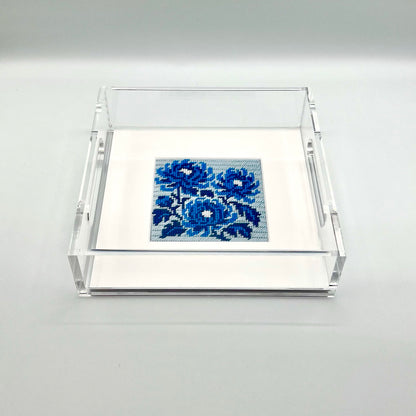Acrylic Tray for the 4" x 4" Needlepoint kit Blue Poppy Designs