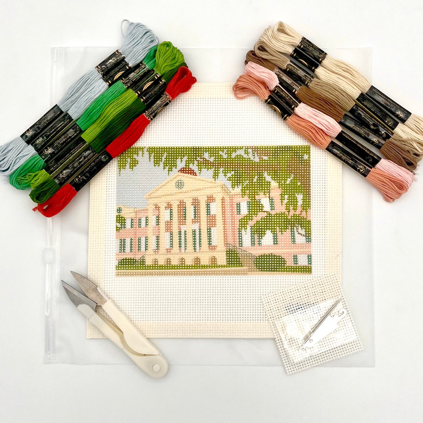 College of Charleston - The Cistern Needlepoint Design Needlepoint Kit Blue Poppy Designs Full Kit