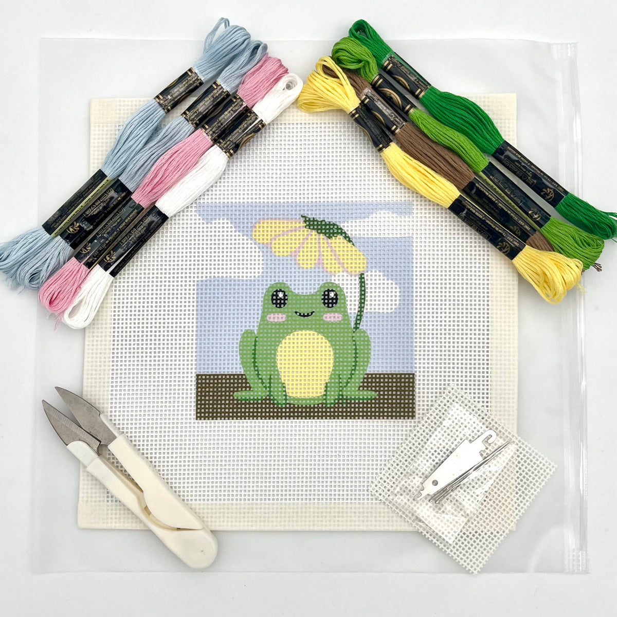 Cute Frog Needlepoint Design