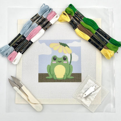 Cute Frog Needlepoint Design