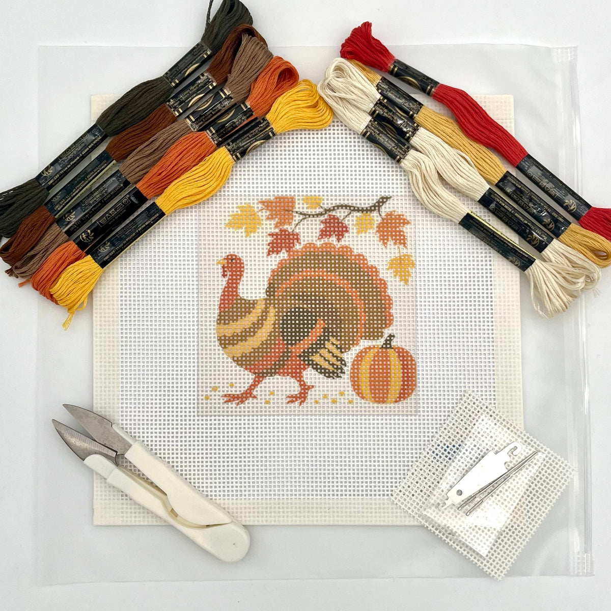 Fall Turkey Needlepoint Design