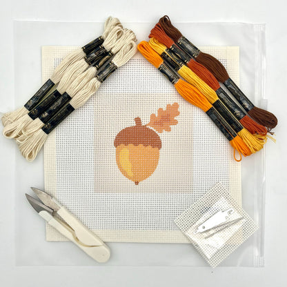 Fall Acorn Needlepoint Design