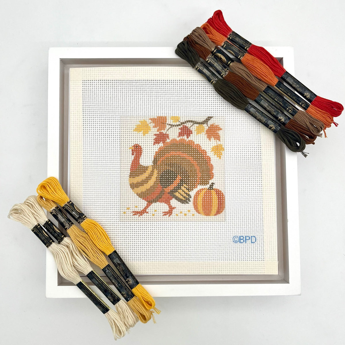 Fall Turkey Needlepoint Design