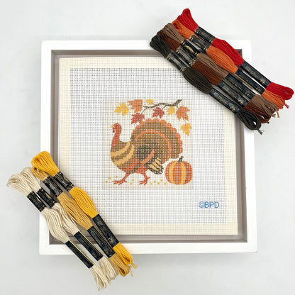 Fall Turkey Needlepoint Design