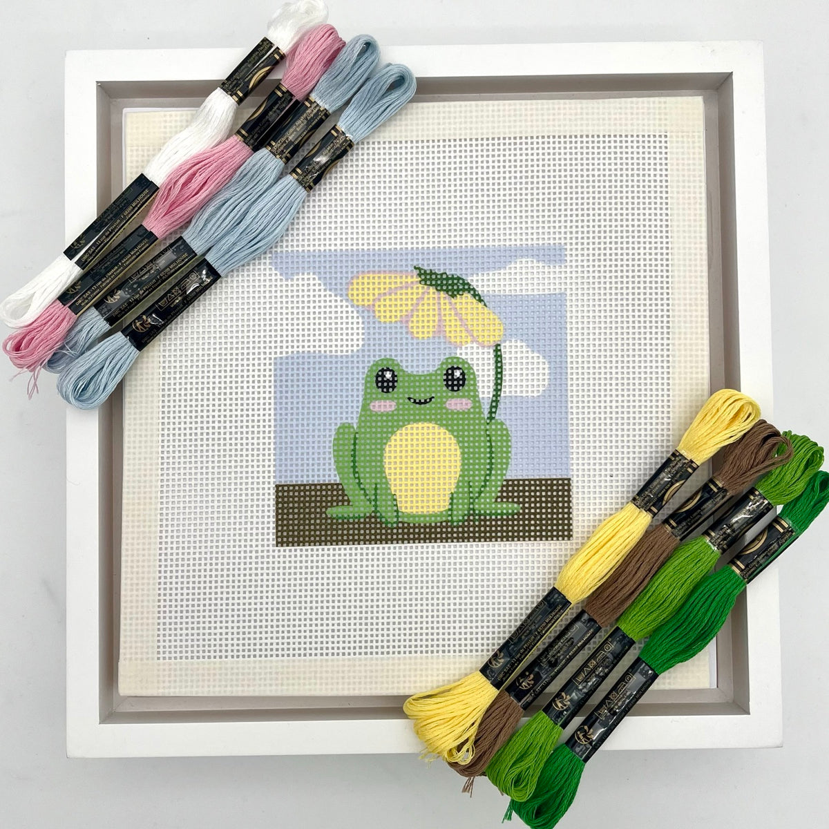 Cute Frog Needlepoint Design