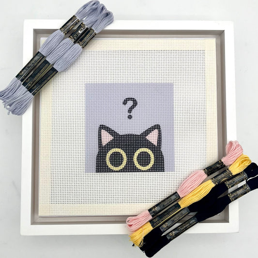 Silly Cat Needlepoint Design Needlepoint Kit Blue Poppy Designs