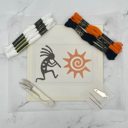 Kokopelli and Sun Needlepoint Design