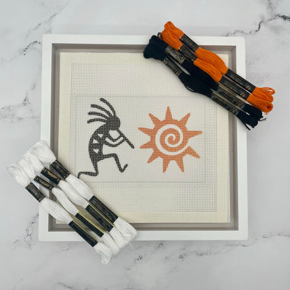 Kokopelli and Sun Needlepoint Design