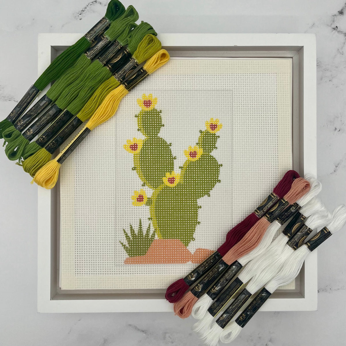 Prickly Pear Cactus Needlepoint Design