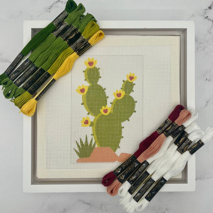 Prickly Pear Cactus Needlepoint Design