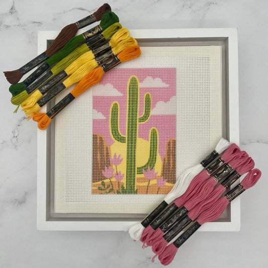 Saguaro Cactus Needlepoint Design