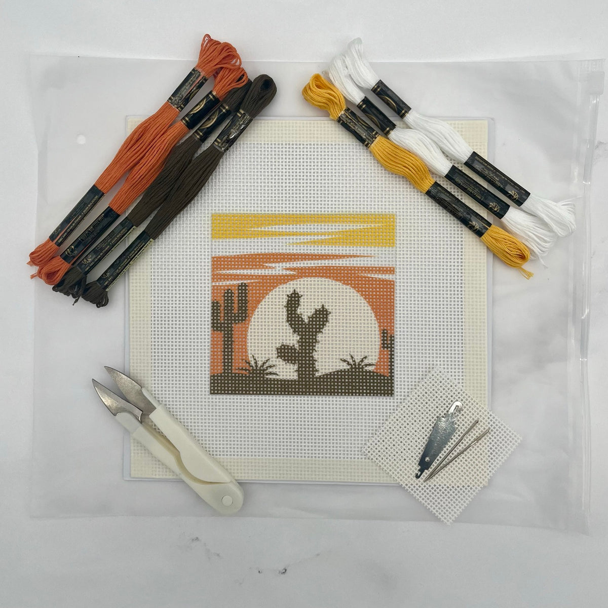 Cactus Sunset Needlepoint Design