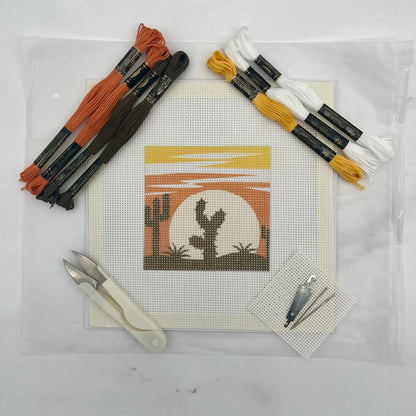 Cactus Sunset Needlepoint Design