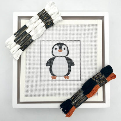 Penguin Needlepoint Design Needlepoint Kit Blue Poppy Designs