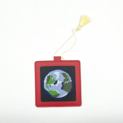 Vegan Leather 4x4 Ornaments, Six Colors Wristlet Blue Poppy Designs Red
