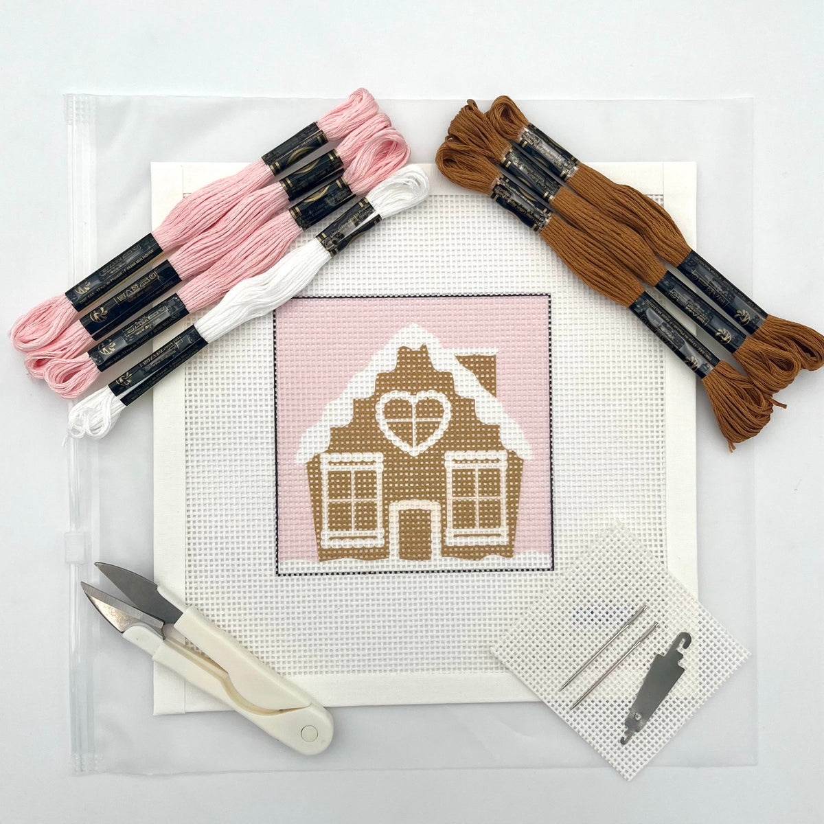Classic Gingerbread House Needlepoint Design