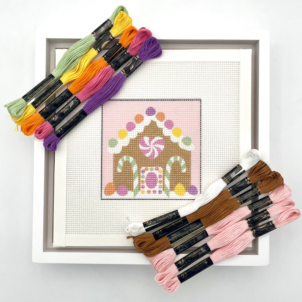 Candy Gingerbread House Needlepoint Design