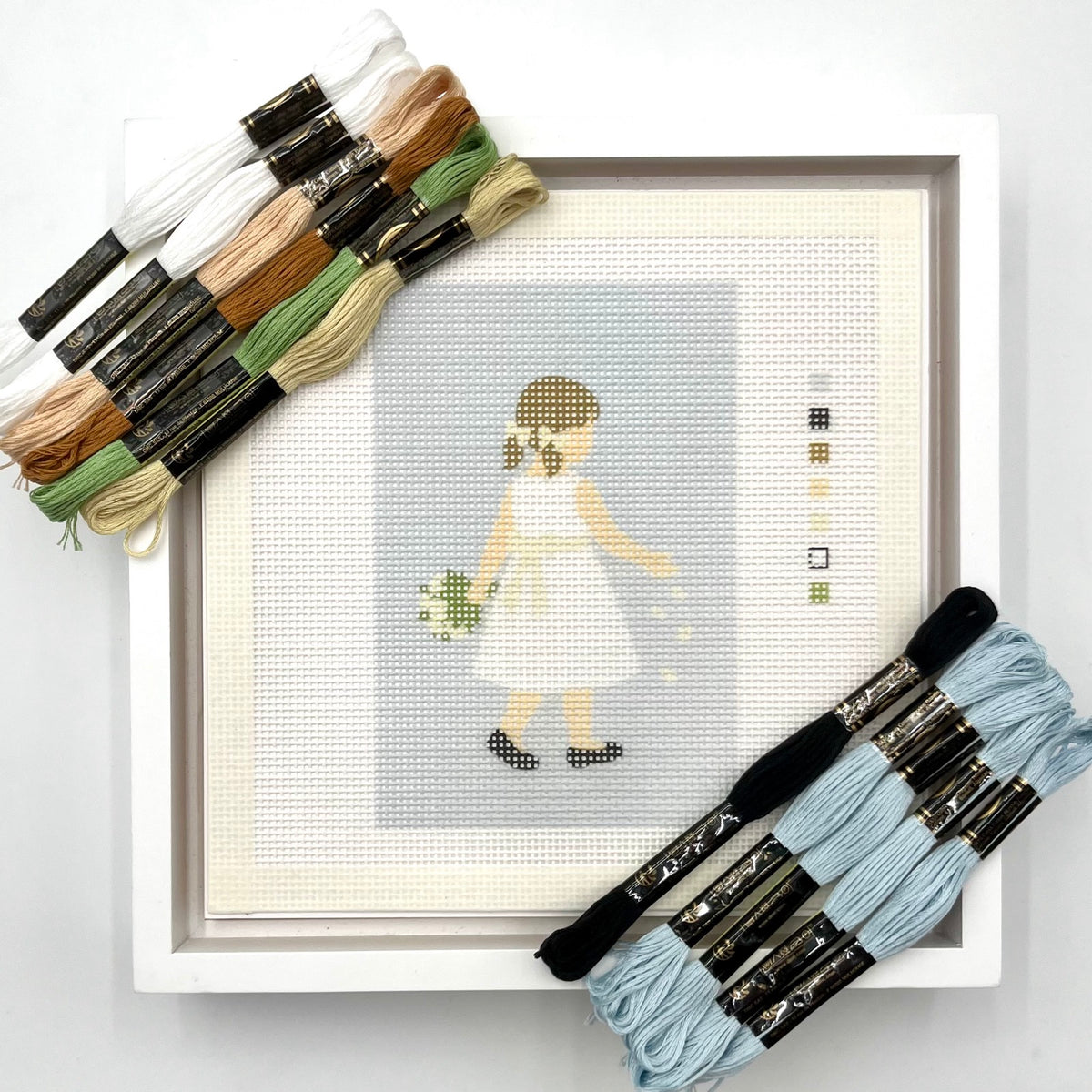 Flower Girl Needlepoint Design Needlepoint Kit Blue Poppy Designs