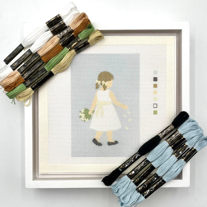 Flower Girl Needlepoint Design Needlepoint Kit Blue Poppy Designs