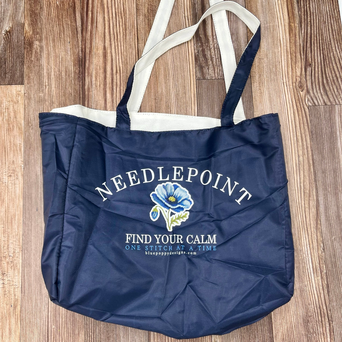 Reversible Canvas Tote Bag Tote Bag - Women's Blue Poppy Designs