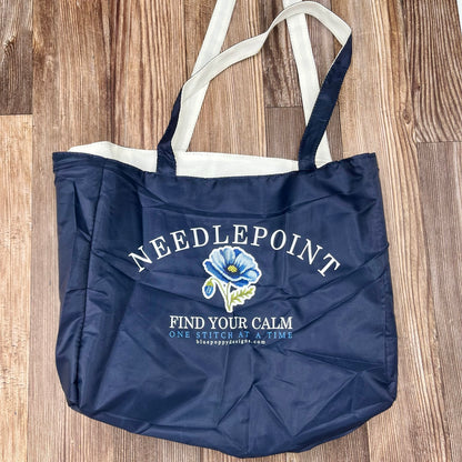 Reversible Canvas Tote Bag Tote Bag - Women's Blue Poppy Designs
