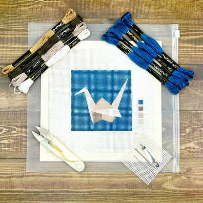 Origami Crane Needlepoint Design