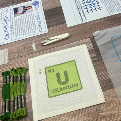 Uranium U Needlepoint Design Needlepoint Kit Blue Poppy Designs