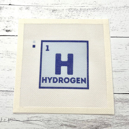 Hydrogen H Needlepoint Design Needlepoint Kit Blue Poppy Designs
