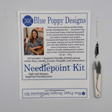 Hibiscus Flower Needlepoint Kit Embroidery/Cross Stitch Supplies Blue Poppy Designs