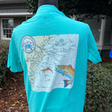Skidaway Island Savannah Georgia Premium Unisex Crewneck T-shirt Print Material Blue Poppy Designs   