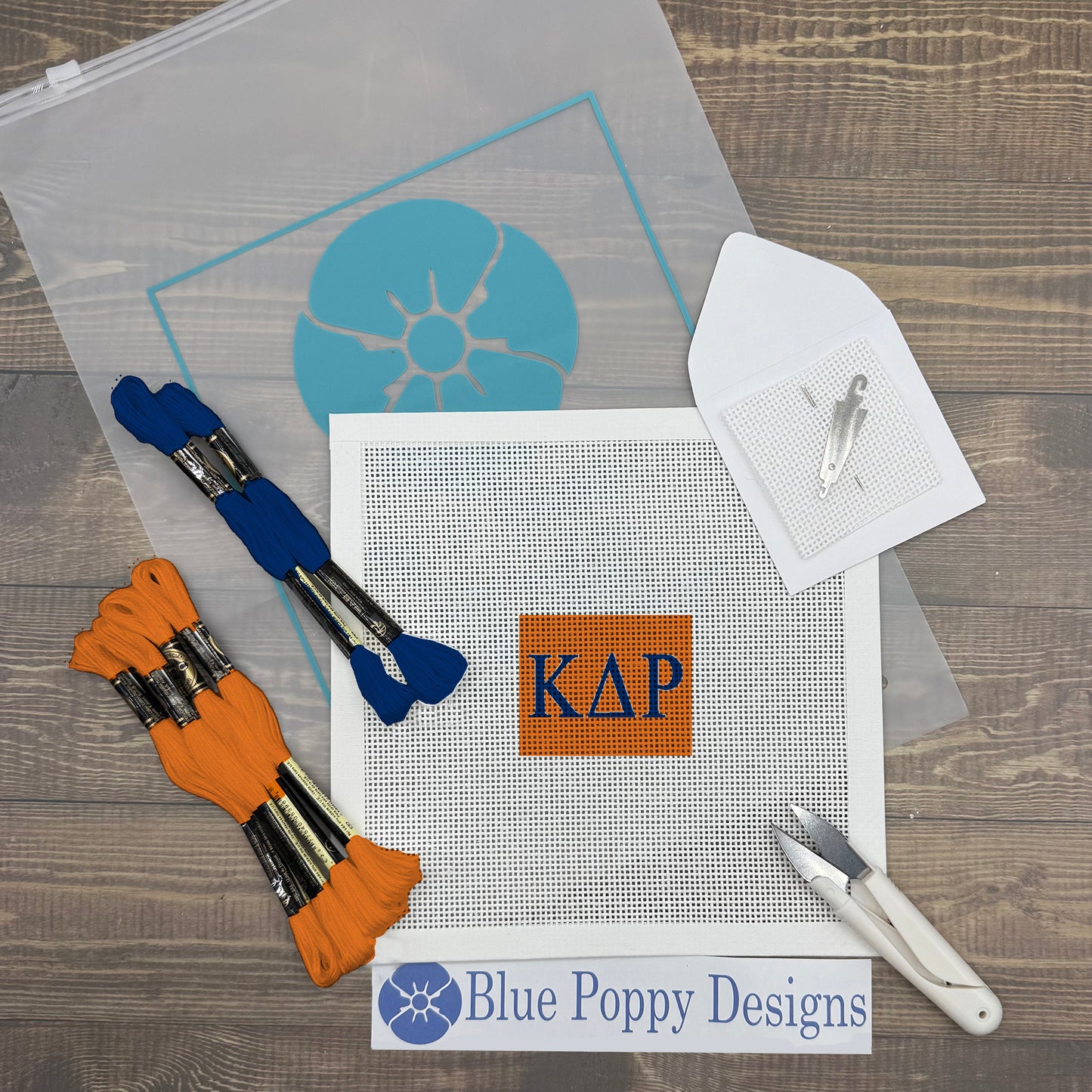 Kappa Delta Rho 2x2 Needlepoint Kit Craft Sewing Kit Blue Poppy Designs