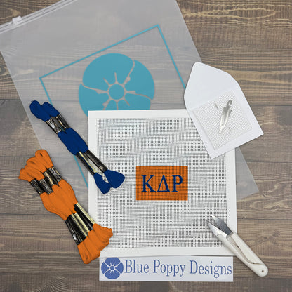 Kappa Delta Rho 3x2 Needlepoint Kit Craft Sewing Kit Blue Poppy Designs