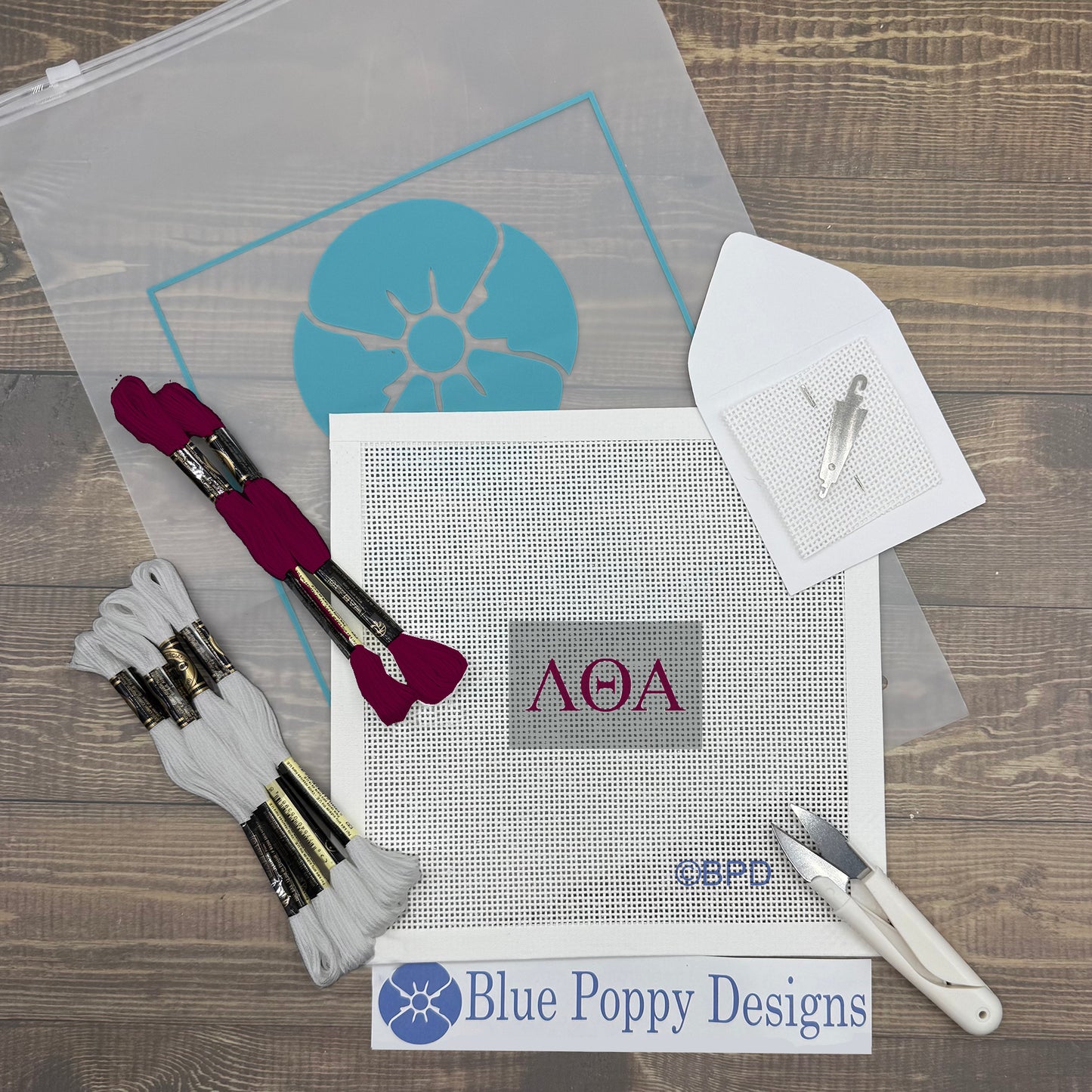 Lambda Theta Alpha 3x2 Needlepoint Kit Craft Sewing Kit Blue Poppy Designs