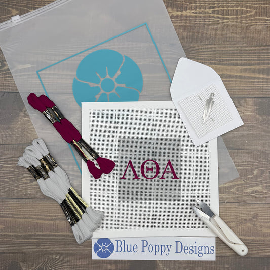 Lambda Theta Alpha 4x4 Needlepoint Kit Craft Sewing Kit Blue Poppy Designs