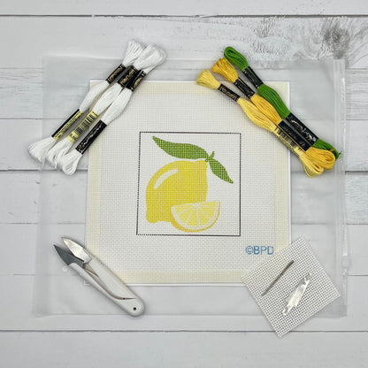 Lemons on White Needlepoint Kit
