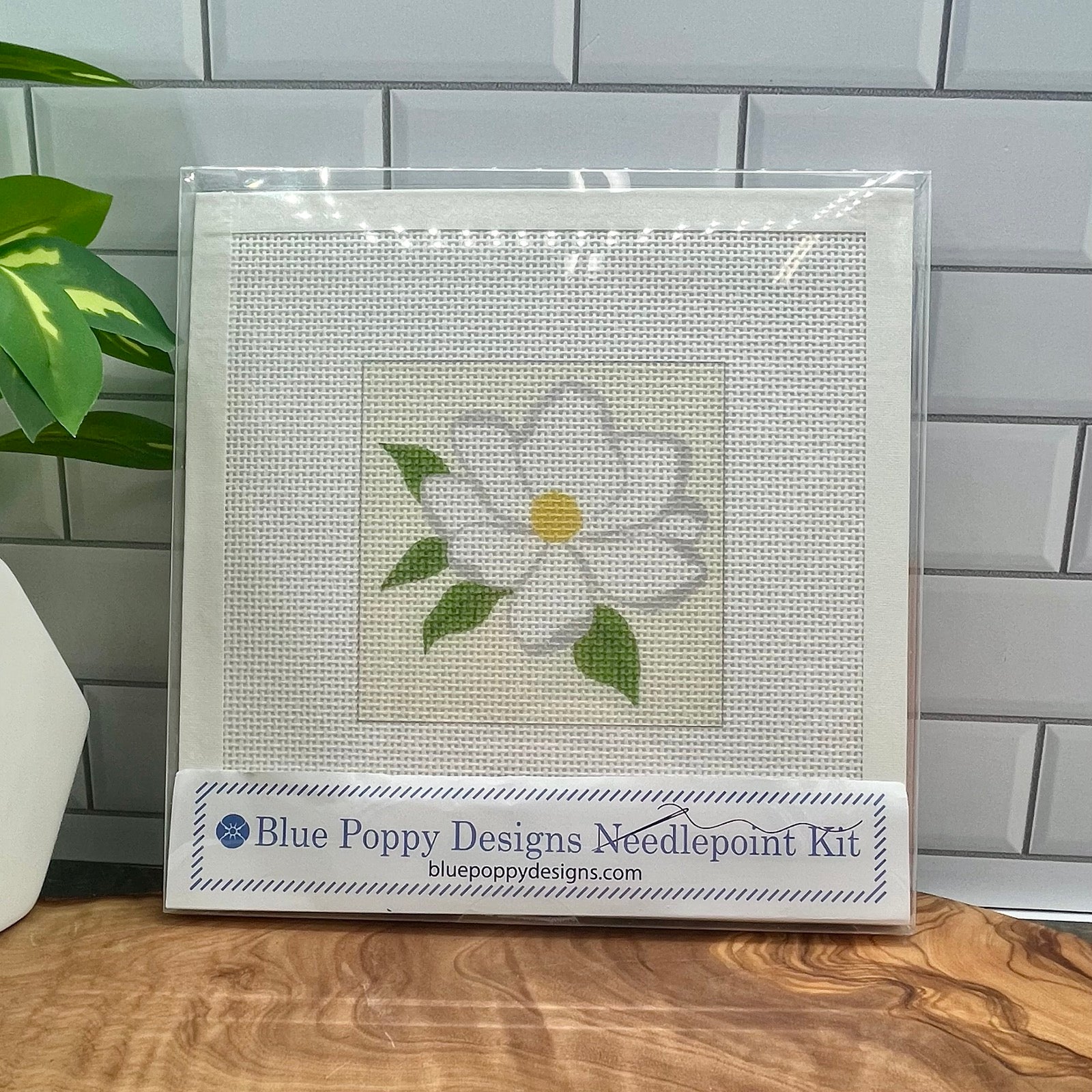 Magnolia Needlepoint Kit Embroidery/Cross Stitch Supplies Blue Poppy Designs