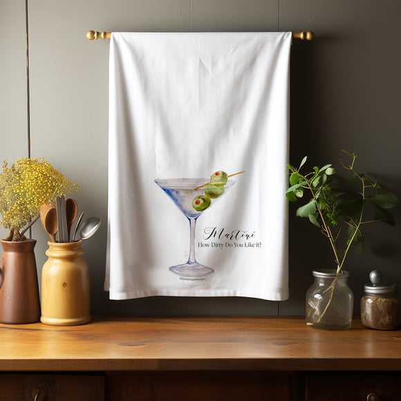 Martini Cocktail Collection Kitchen Towel Kitchen Towel/Dishcloth Blue Poppy Designs